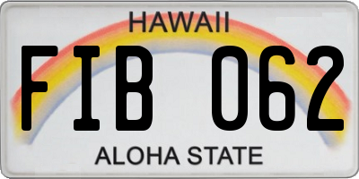 HI license plate FIB062