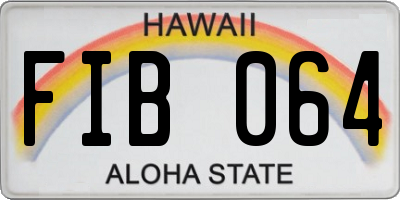HI license plate FIB064
