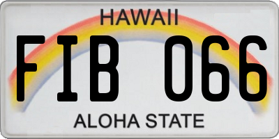HI license plate FIB066