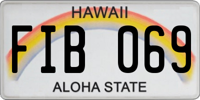 HI license plate FIB069