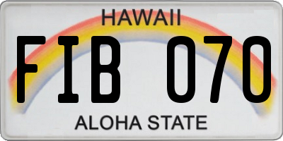 HI license plate FIB070