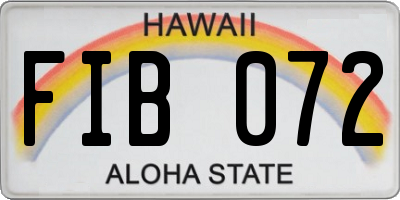 HI license plate FIB072