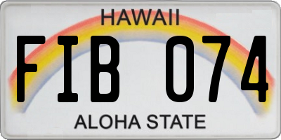 HI license plate FIB074