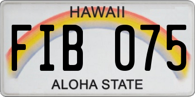 HI license plate FIB075
