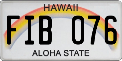 HI license plate FIB076