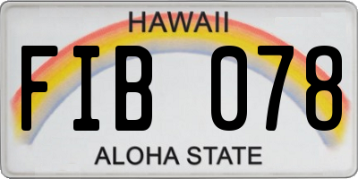 HI license plate FIB078