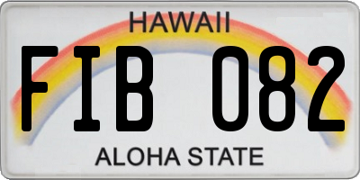 HI license plate FIB082