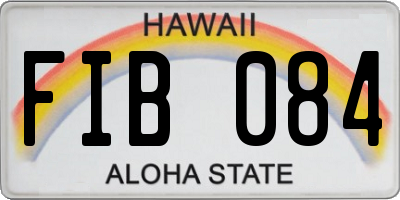 HI license plate FIB084