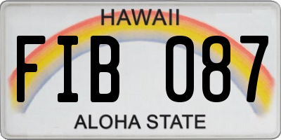 HI license plate FIB087