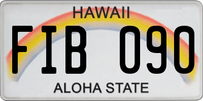 HI license plate FIB090