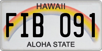 HI license plate FIB091