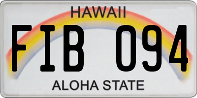HI license plate FIB094
