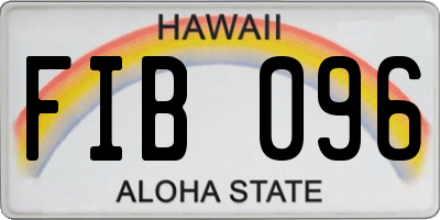 HI license plate FIB096