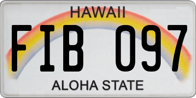 HI license plate FIB097