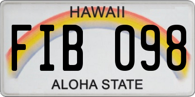 HI license plate FIB098