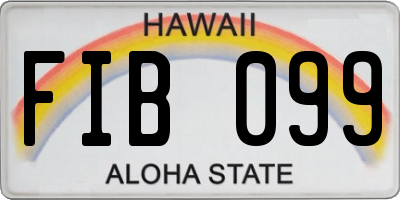 HI license plate FIB099