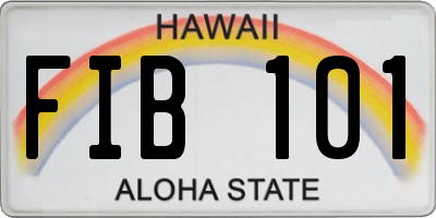 HI license plate FIB101