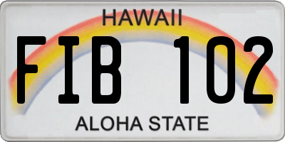HI license plate FIB102