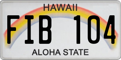 HI license plate FIB104