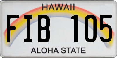 HI license plate FIB105