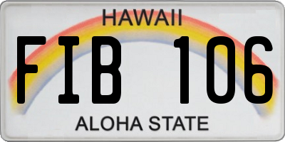 HI license plate FIB106