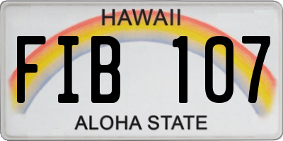 HI license plate FIB107