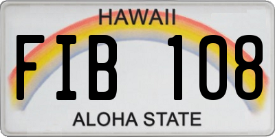HI license plate FIB108