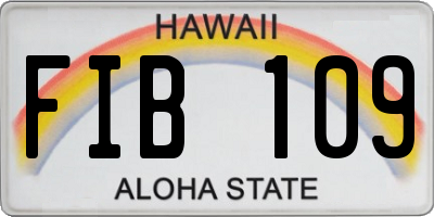 HI license plate FIB109