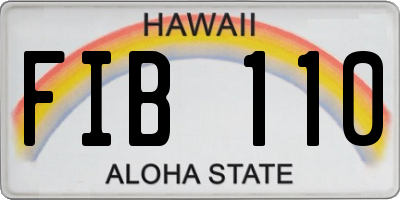 HI license plate FIB110
