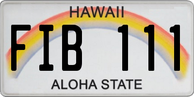 HI license plate FIB111