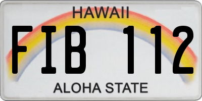 HI license plate FIB112