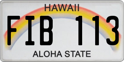 HI license plate FIB113