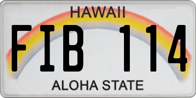 HI license plate FIB114