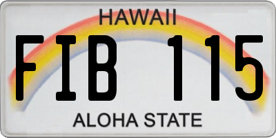 HI license plate FIB115