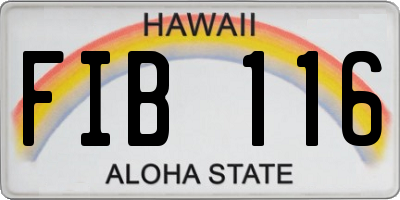 HI license plate FIB116