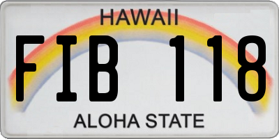 HI license plate FIB118