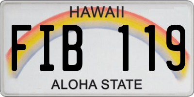 HI license plate FIB119