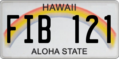 HI license plate FIB121