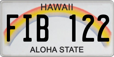 HI license plate FIB122