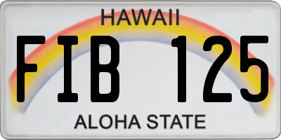 HI license plate FIB125