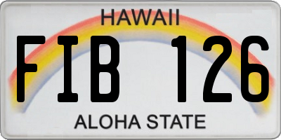 HI license plate FIB126