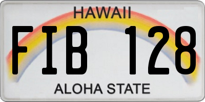 HI license plate FIB128