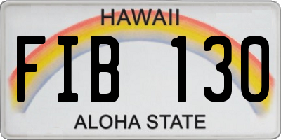 HI license plate FIB130
