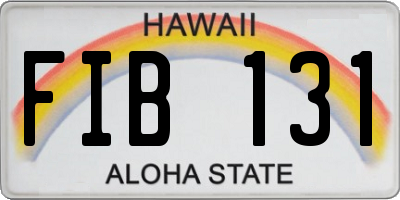 HI license plate FIB131