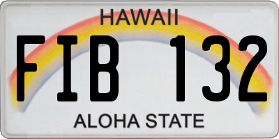 HI license plate FIB132