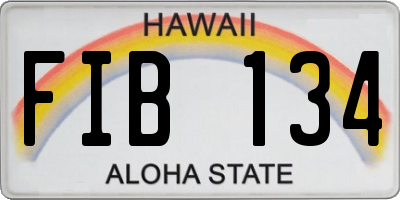 HI license plate FIB134
