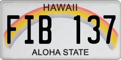 HI license plate FIB137