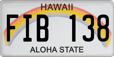HI license plate FIB138