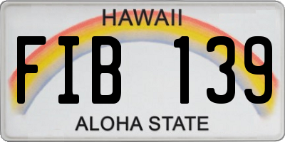 HI license plate FIB139