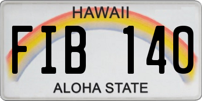 HI license plate FIB140